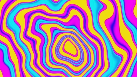 Bright multi-colored flowing waves. VJ Loop Stock Footage 194359979