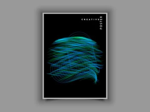 Bright multi-colored neon lines on a black background Stock Illustration