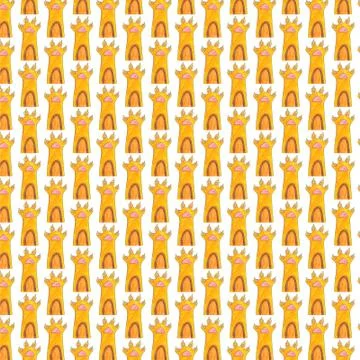 Bright multi-colored watercolor pattern. Background with cat paws Stock Illustration