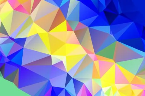 Bright Multicolor Abstract Low Poly Geometric Gradient Polygonal Background Stock Illustration