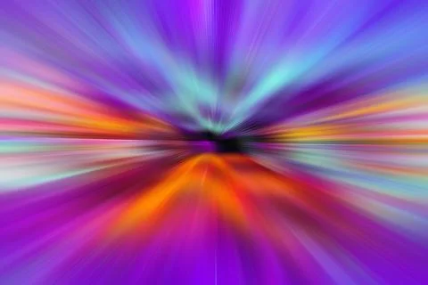 Bright multicolor abstract motion blur background with glowing light streaks. Stock Illustration