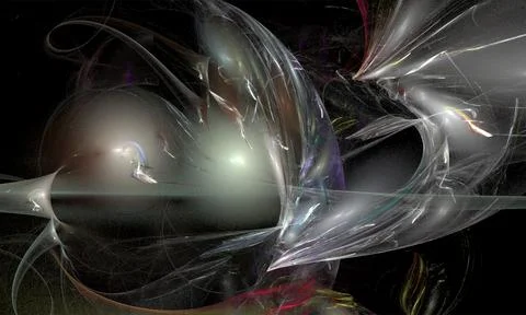 Bright multicolor abstract pattern on black, color digital graphics Stock Illustration