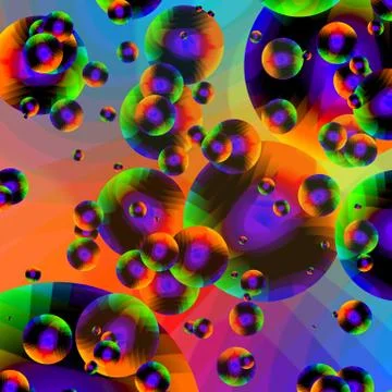 Bright Multicolor Babble Background   - Fractal Art Stock Illustration