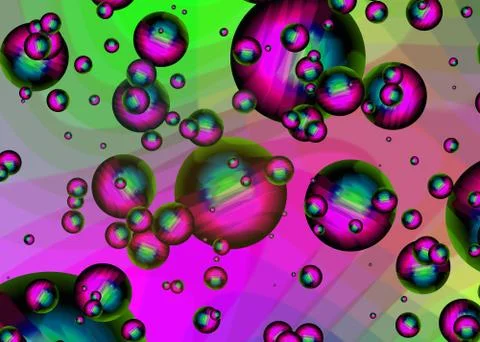 Bright Multicolor Babble Background   - Fractal Art Stock Illustration