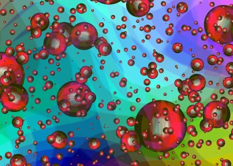 Bright Multicolor Babble Background   - Fractal Art Stock Illustration