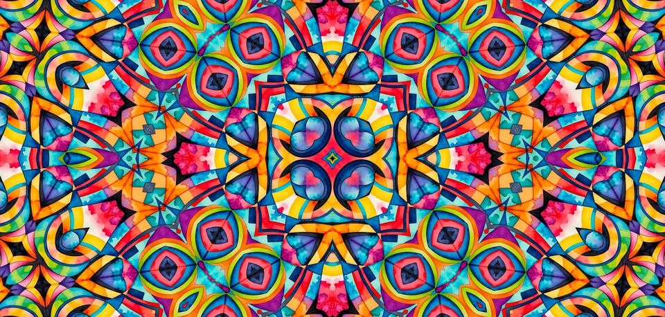 Bright multicolor background with abstract kaleidoscopic pattern 스톡 일러스트