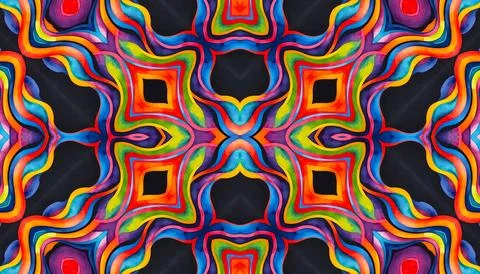 Bright multicolor background with abstract pattern from colorful wavy stripes Stock Illustration