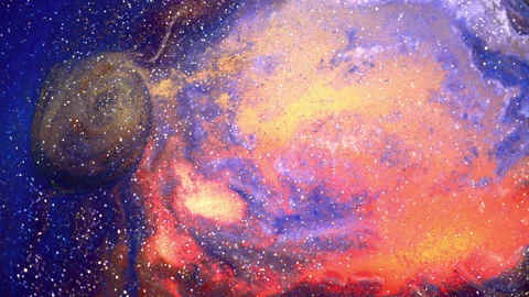 Bright multicolor background with bright particles Video stock 235818707