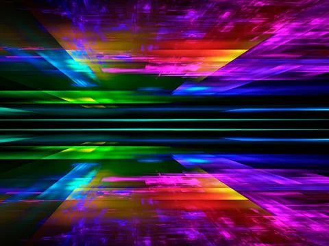 Bright multicolor background with perspective effect - 3d illustration Stock Illustration