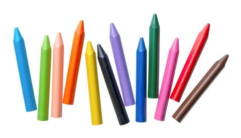 Bright multicolor crayons Stock Photos