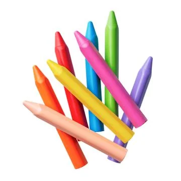 Bright multicolor crayons Stock Photos