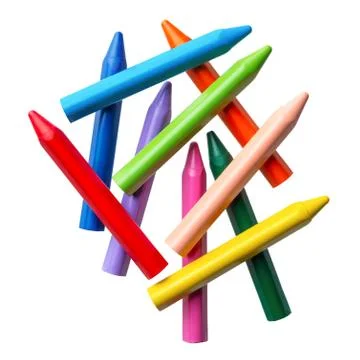 Bright multicolor crayons Stock Photos