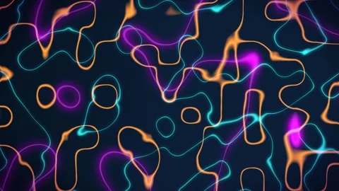 Bright Abstract Neon Multicolor Lines Looped Animation Video Background