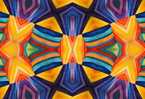 Bright multicolor kaleidoscopic background with abstract pattern Stock Illustration