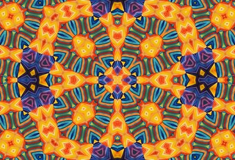 Bright multicolor kaleidoscopic background with abstract pattern Stock Illustration