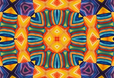 Bright multicolor kaleidoscopic background with abstract pattern Stock Illustration