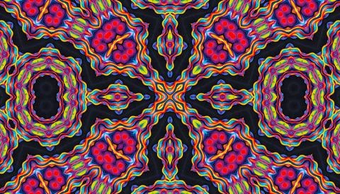 Bright multicolor kaleidoscopic background with abstract pattern Illustrazione stock