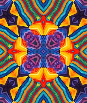 Bright multicolor kaleidoscopic background with abstract pattern Stock Illustration
