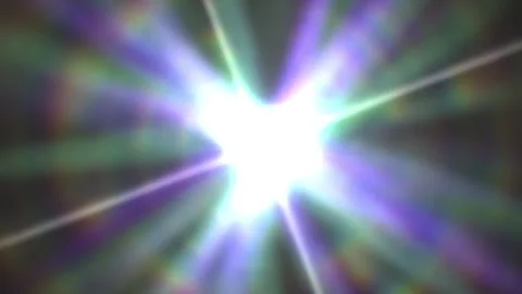 Bright multicolor light burst with radiating beams and star effect 動画素材 337956955