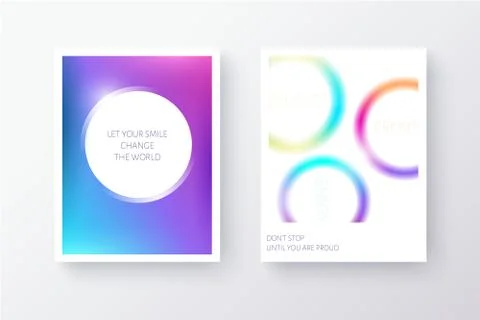 Bright multicolor modern gradient poster or card design with circles. Vibrant Stock Illustration
