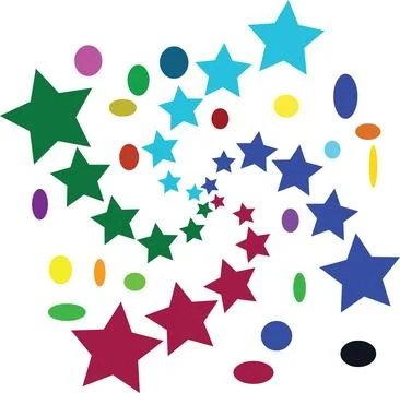 Bright Multicolor Stars Circular Pattern Illustration イラスト素材
