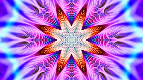 A bright multicolored abstract background shimmers with various fractal spirals Stock Footage 137113728