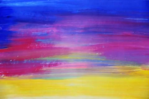 Bright multicolored hand drawn horizontal lines, gradient. Abstract striped w Stock Illustration