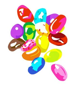 Bright Multicolored Jelly Beans Stock Illustration