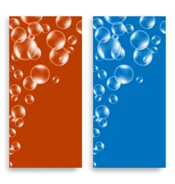 Bright multicolored leaflets with soap bubbles and space for tex Stock Illustration