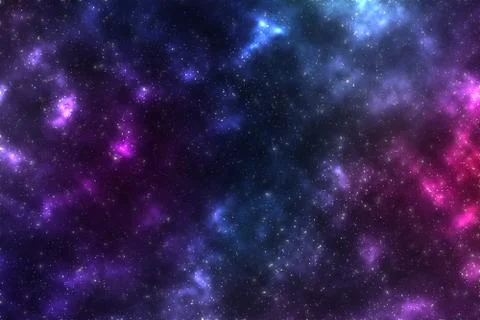 Bright multicolored texture of cosmos. Small stars and celestial bodies in sp Stock Photos