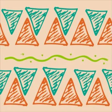 Bright multicolour seamless pattern in vector design with doodle simple drawn Stock Illustration