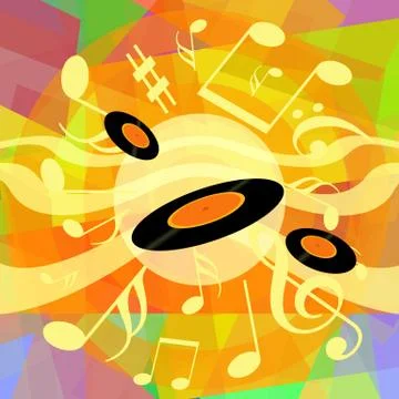 Bright music background Stock Illustration