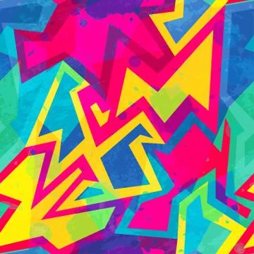 Bright music seamless pattern with grunge effect Illustrazione stock