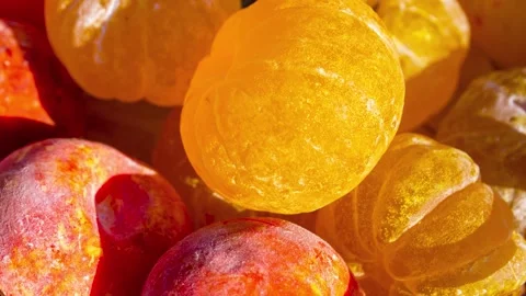 Bright, natural, eco-friendly soap shaped tangerine, orange, peach, animation Stock Footage 344569643
