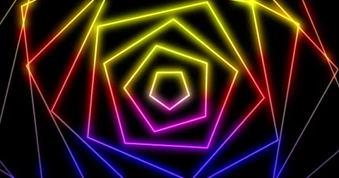 Bright neon abstract gradient lines tech futuristic motion background. Seamless Stock Footage 257030612