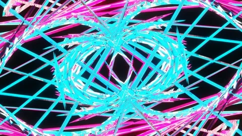 Bright neon abstract transformations. Animated looped background for VJ Stock Footage 205088536