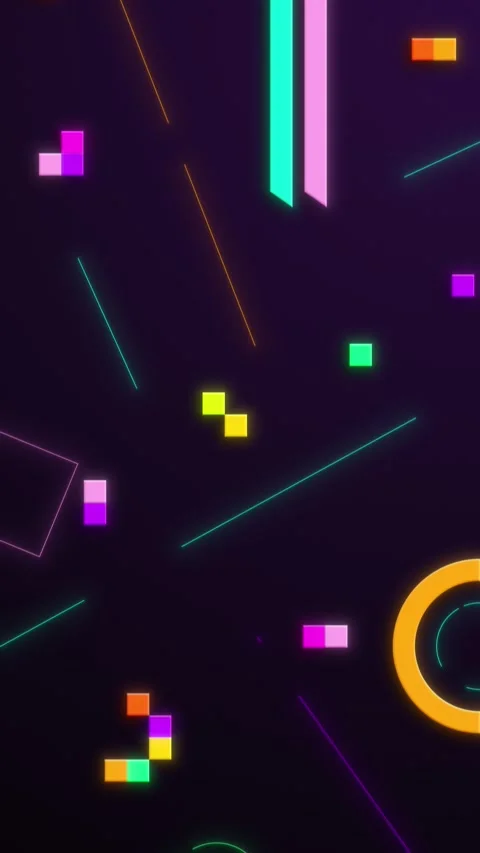 Bright neon background with glowing pixels. 스톡 동영상 251817448