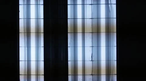 Bright Neon Blinking Fluorescent Lamp, Flickering Stock Footage 54462938