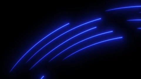 Bright neon blue laser lines curve abstract technology Stock Footage 342092154