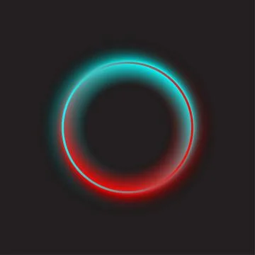 Bright neon circle Illustrazione stock