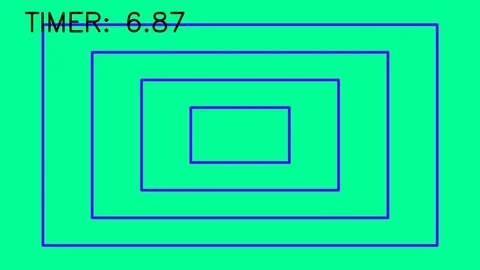 Bright Neon Digital Rectangle Frame Animation with Timer Countdown Stock Footage 341728458