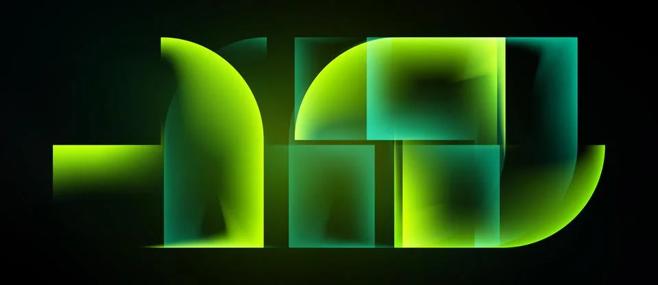 Bright neon digits form number 168. Glowing green hues dominate dark backgr.. Illustrazione stock
