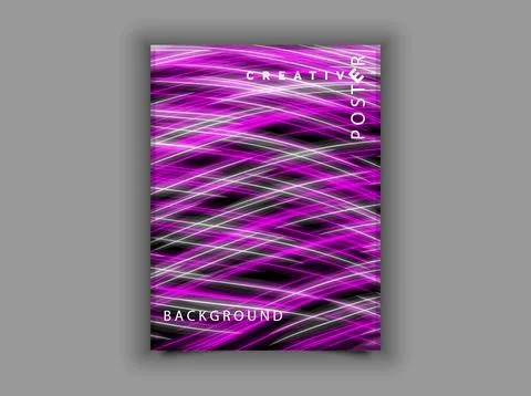 Bright neon dynamic lines on a dark background. Stock Illustration