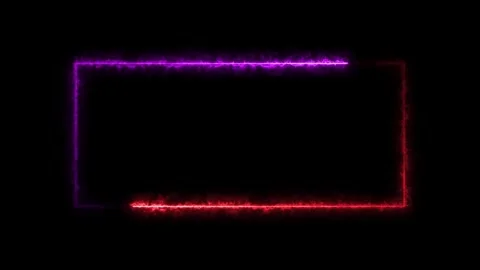Bright neon fire red and purple effect rectangle frame Loop background. 4k .. Stock Footage 307420593