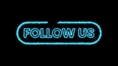 Bright Neon Follow Button Animation for Social Media Stock Footage 314699920