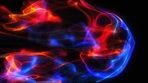 Bright neon glowing fluid background. Fire and ice animation Stock-Footage 259520568