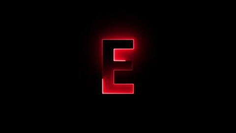 Bright neon glowing light blue pink letter E. Seamless looping animation on.. Stock Footage 312550751