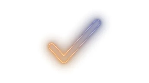Bright Neon Glowing Simple Check Mark Animation, Vibrant Neon Glowing Simpl.. Stock Footage 308091301