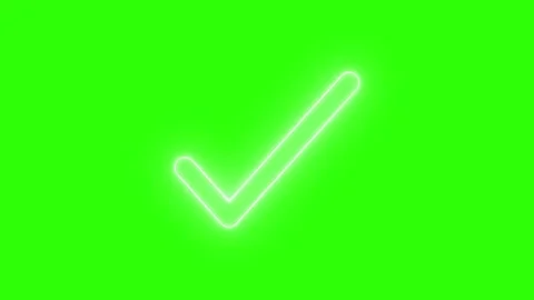Bright Neon Glowing Simple Check Mark Animation, Vibrant Neon Glowing Simpl.. Stock Footage 308091308