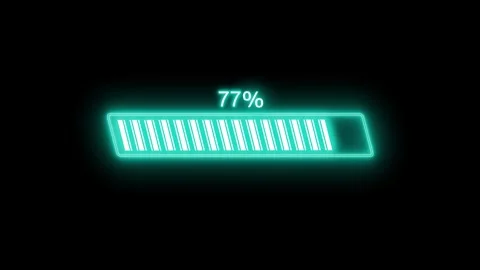 Bright Neon Glowing Waiting Loading Bar Animation Stock Footage 314655428